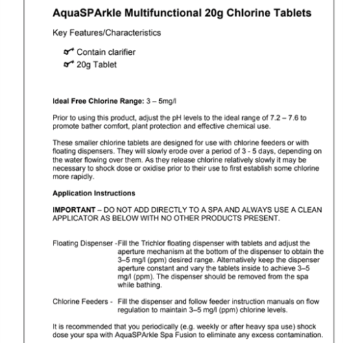 Alternative view of Aquasparkle monitehoklooritabletti 20g 1kg