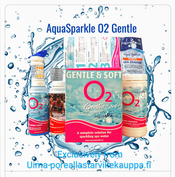 Aquasparkle o2 gentle klooriton allasveden hoitopaketti